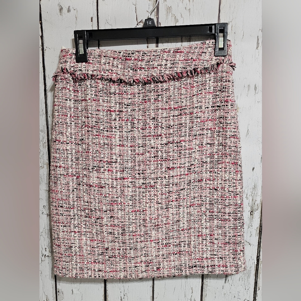 White House Black Market Tweed Pencil Skirt in Pink and Black OBO